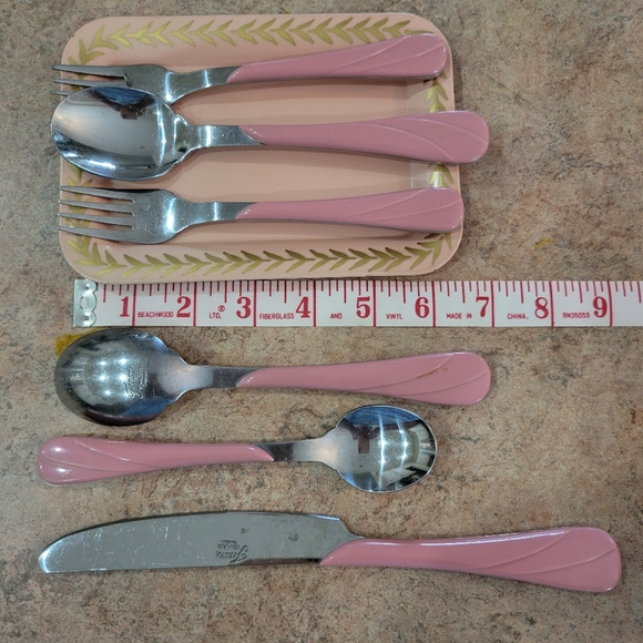 Fiesta Rose Swirl Flatware ~ Post-86 Retired Item ~  Fiestaware ~ 6 Pcs - Picture 9 of 14